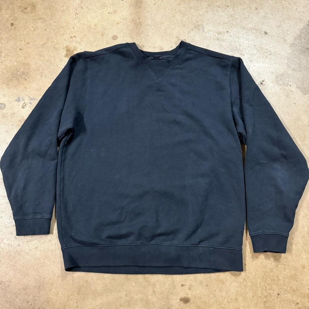 L.L. Bean Pullover Crewneck Sweatshirt Navy Blue Size Large Tall LT